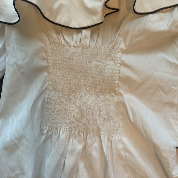 Black and white off the shoulder corset blouse - Picture 3 of 6